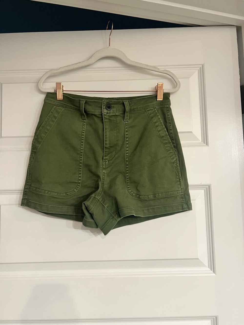 Madewell High-Rise Olive Utility Shorts